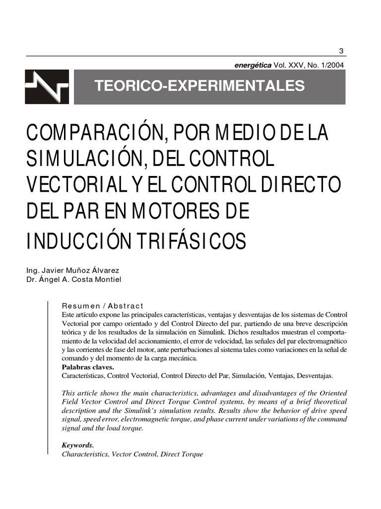 DTC Vs Control Vectorial PDF Vector Euclidiano Fuerza