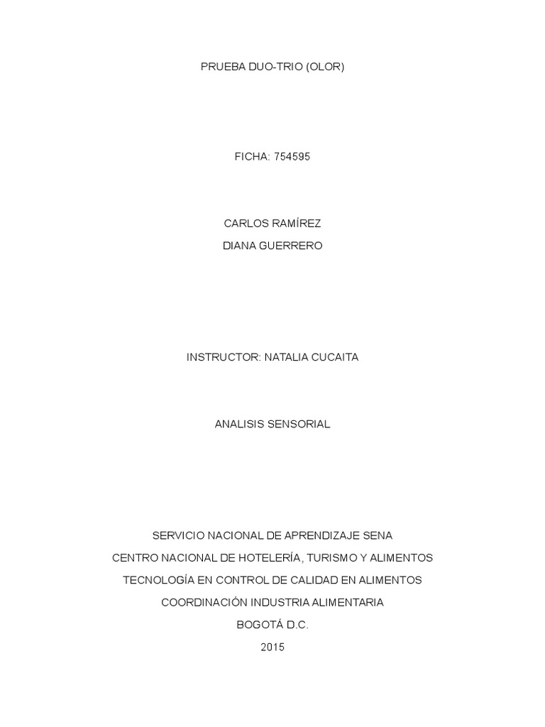 Prueba Duo-Trio Quesos | PDF | Calidad (comercial) | Alimentos