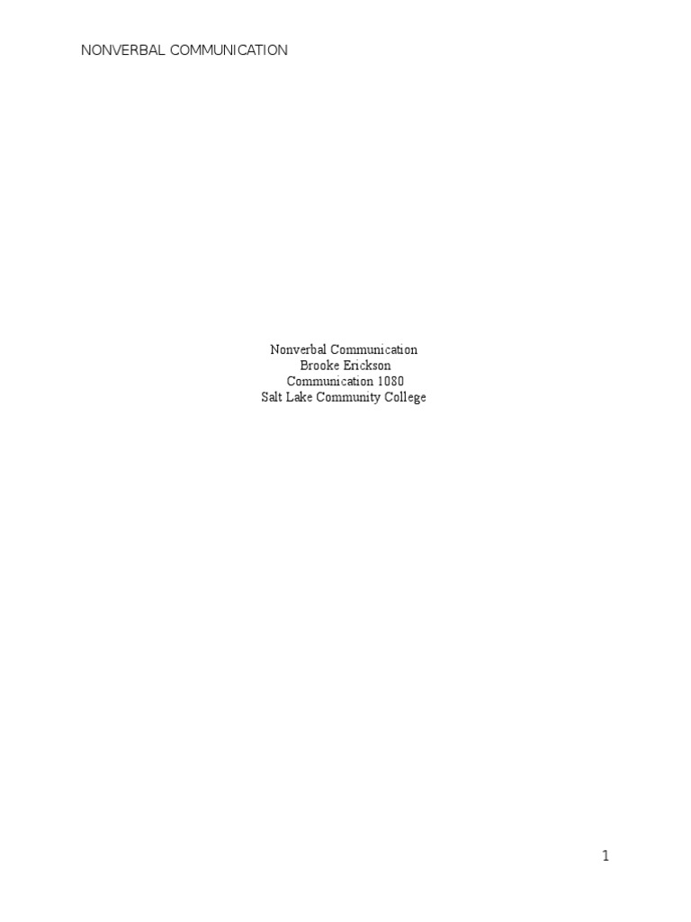 Understanding Nonverbal Communication | PDF | Nonverbal Communication ...