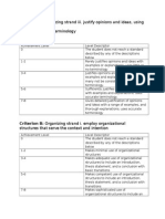 Rubric For Pre and Post Assessment