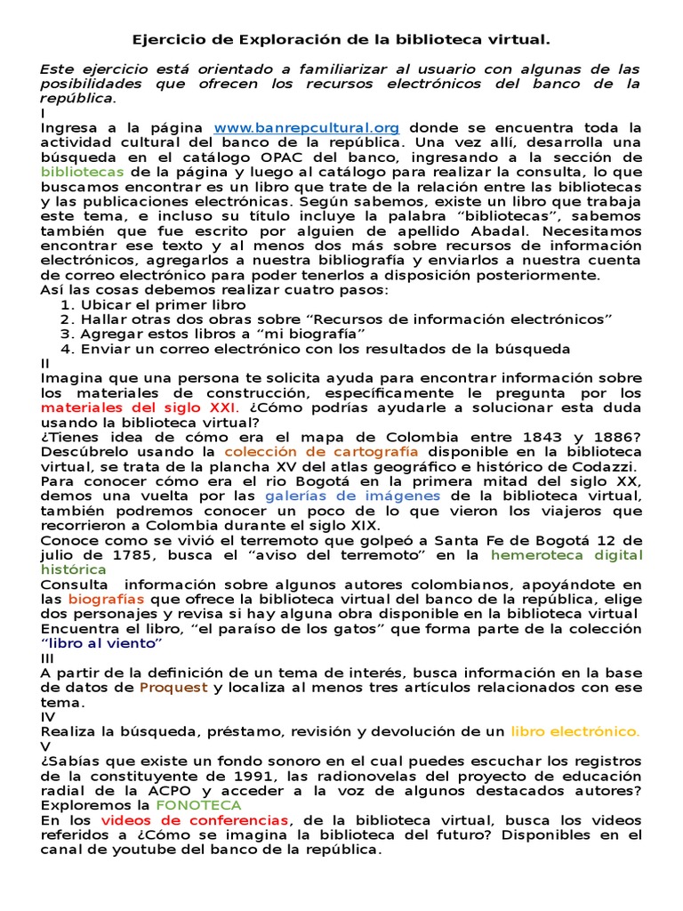 Exploración de Recursos en Biblioteca Virtual | PDF | Libreria digital ...