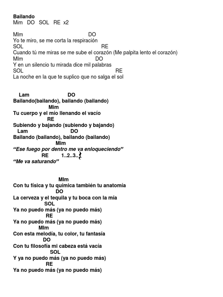 Bailando Enrique Iglesias | PDF | Poesía, image size:768x1024