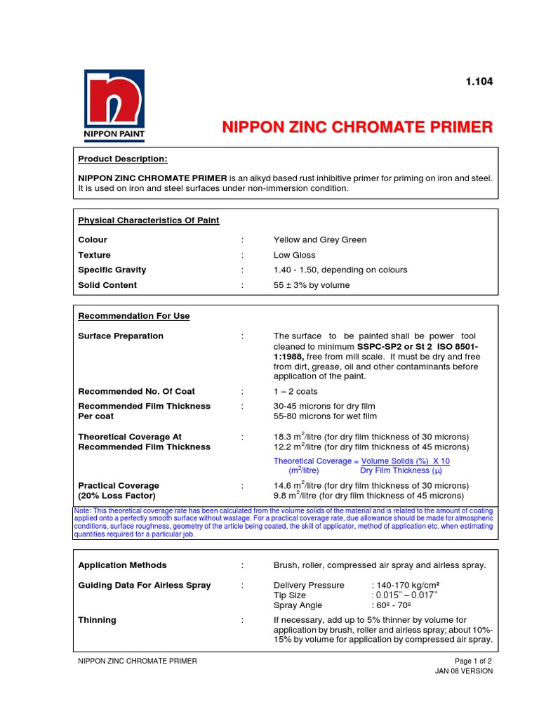Zinc Chromate Primer, PDF, Paint