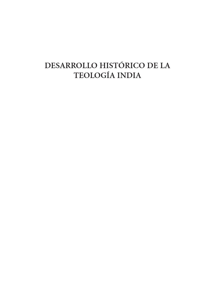 Desarrollo Histórico de La Teología India PDF Iglesia Católica Biblia