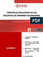 Principales Resultados de Las Encuestas de Demanda Ocupacional