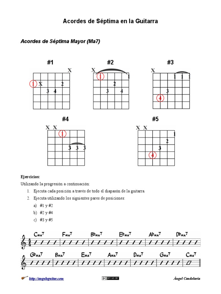 Serie Acordes de Séptima | PDF | Acorde (Música) | Guitarras