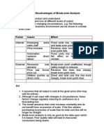 Advantages and Disadvantages of Break Even Analysis