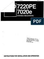 7220PE - 7020e Stereo Receiver - English Manual