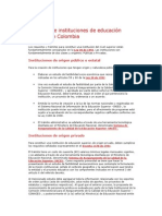 Creación de Instituciones de Educación Superior en Colombia