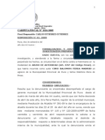 Formalización de Investigación Preparatoria Abuso de Autoridad Ciro Feria 428 2009