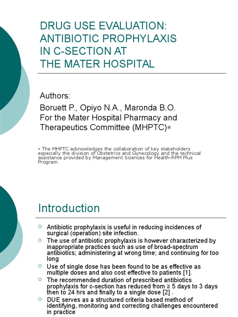 Drug Use Evaluation Poster PDF Antibiotics Caesarean Section