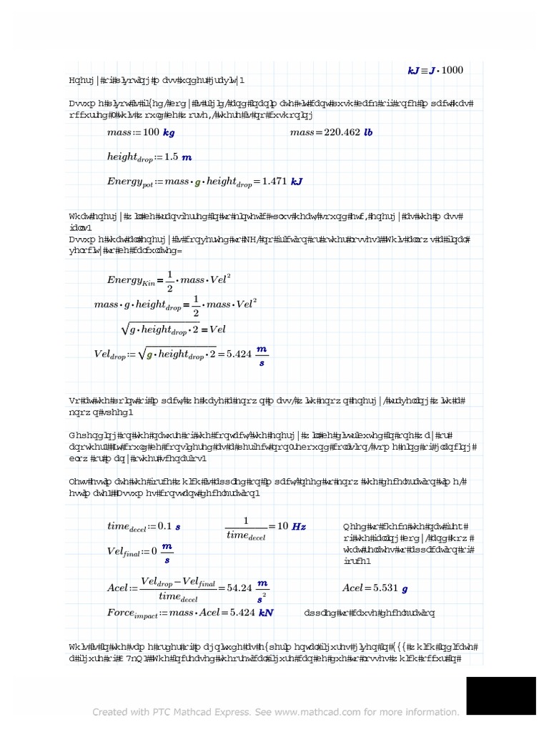 Falling Mass Calcs | PDF