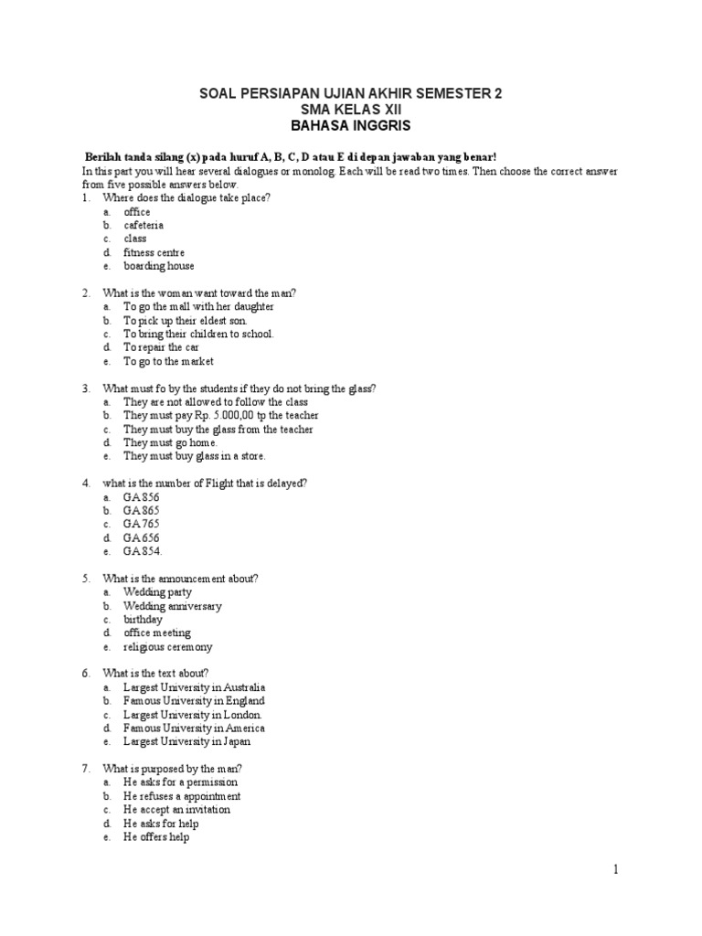 Soal Bhs Inggris Kelas Xii Sma Persiapan Ujian Akhir Semester 2 Fifteenth Amendment To The United States Constitution Gases