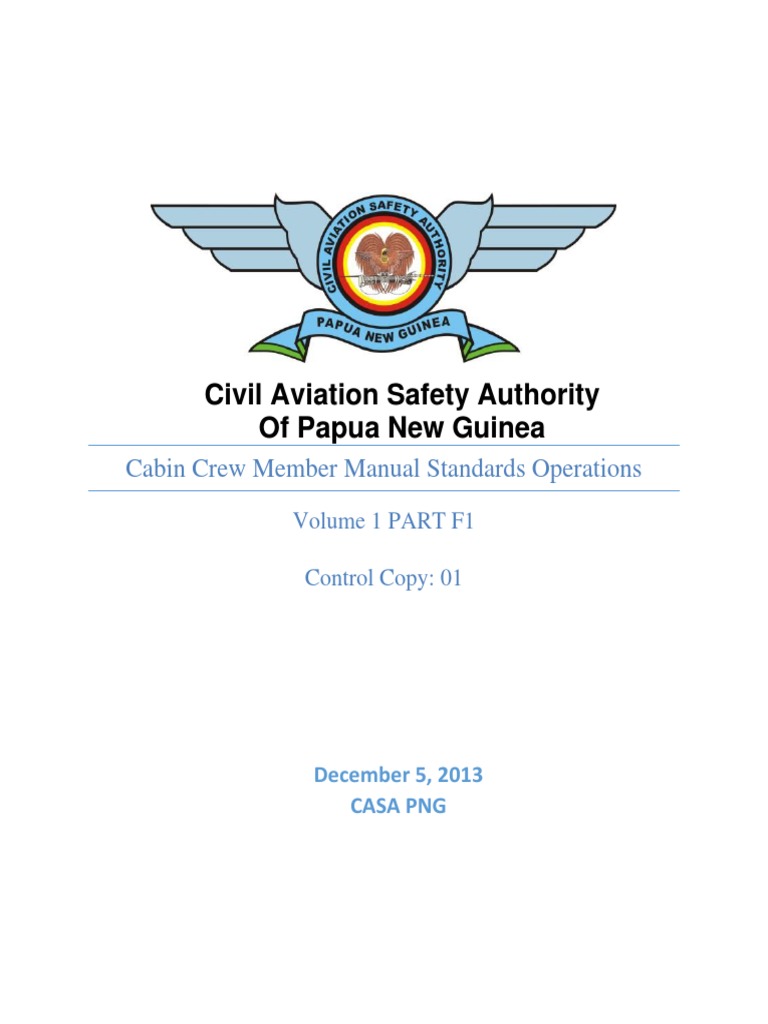 CASA PNG Cabin Crew Manual Standards | PDF | Flight Attendant ...