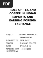 Download ROLE OF TEA AND COFFEE IN INDIAN EXPORTS by swatitikku SN26472979 doc pdf