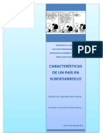 Características de Un País en Subdesarrollo