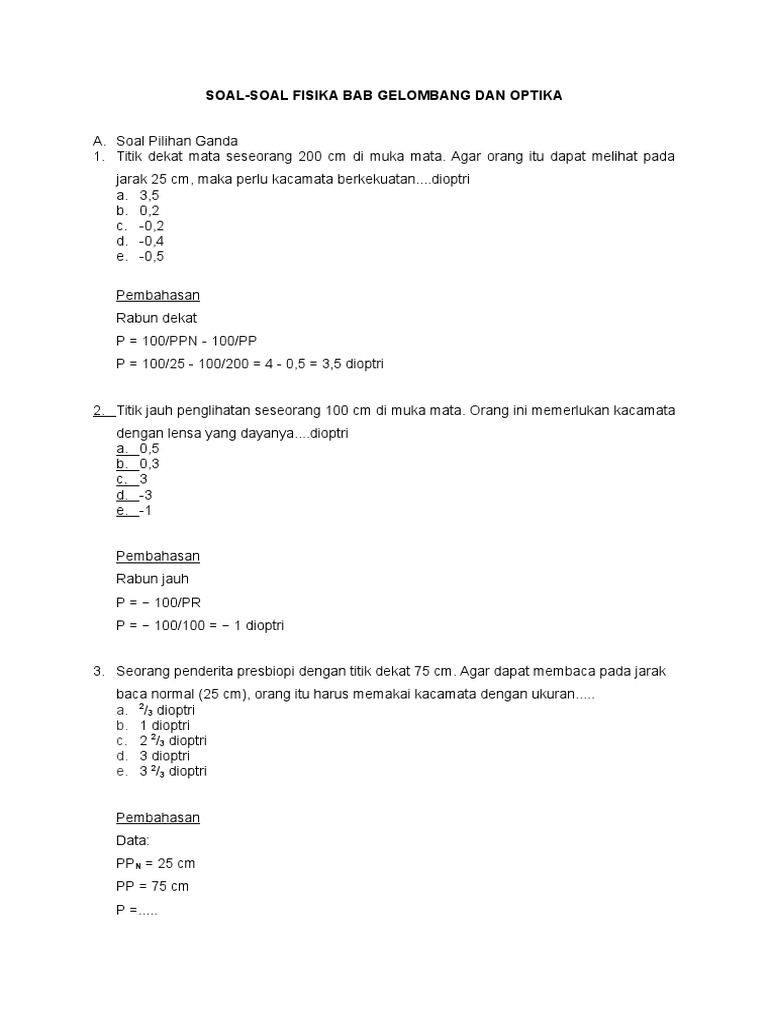 Soal Soal Dinda Fisika