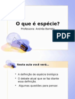 O que é espécie?