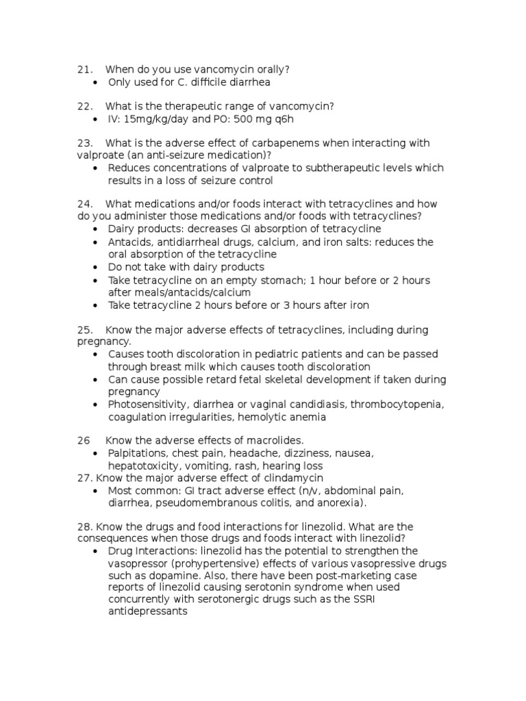 Study Guide Antibiotics Rtt