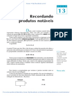 Aula 13 - Recordando Produtos Notáveis PDF