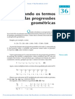 Aula 36 - Somando Os Termos Das Progressões Geométricas PDF