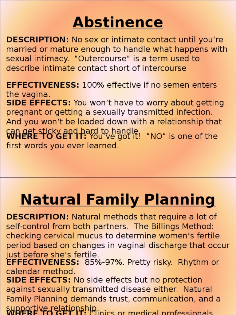 Abstinence as Contraception Method | PDF | Birth Control | Menstrual Cycle