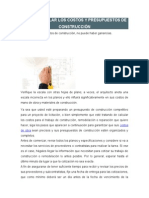 Cómo Calcular Los Costos y Presupuestos de Construcción