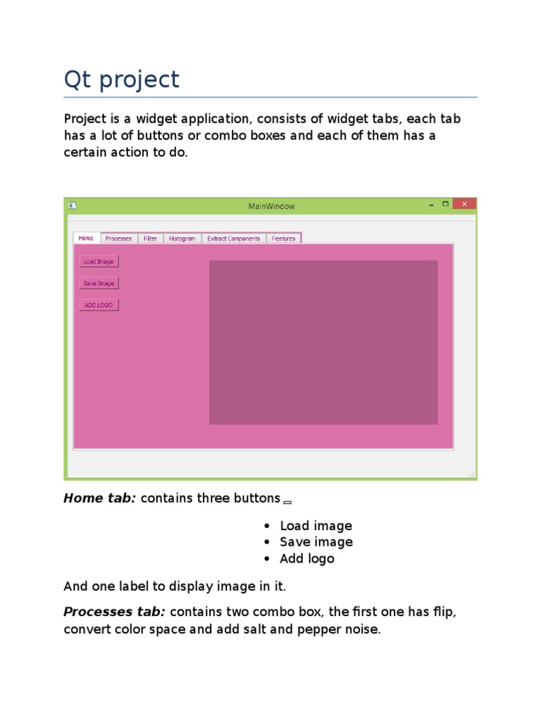 Qt Widget Application for Image Processing | PDF | Computers