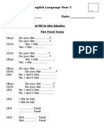 G1 The Food Song Worksheet