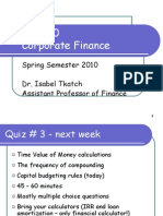 FI3300 Corporate Finance: Spring Semester 2010 Dr. Isabel Tkatch Assistant Professor of Finance