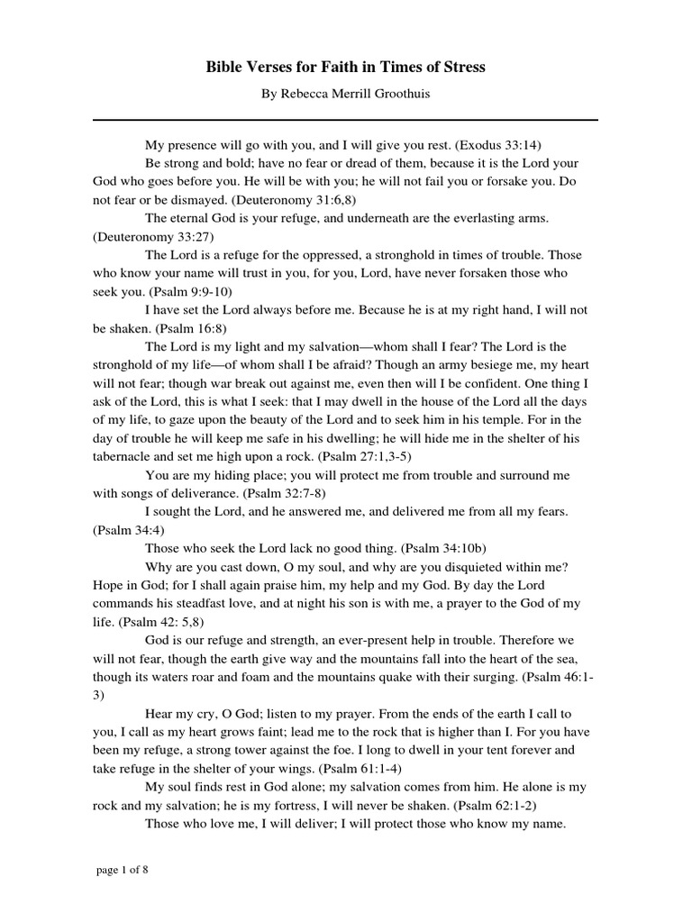 Bible Verses For Faith in Times of Stress | PDF | Grace In Christianity ...