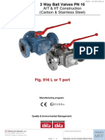 AIT & IIT Construction (Carbon & Stainless Steel) : 3 Way Ball Valves PN 16