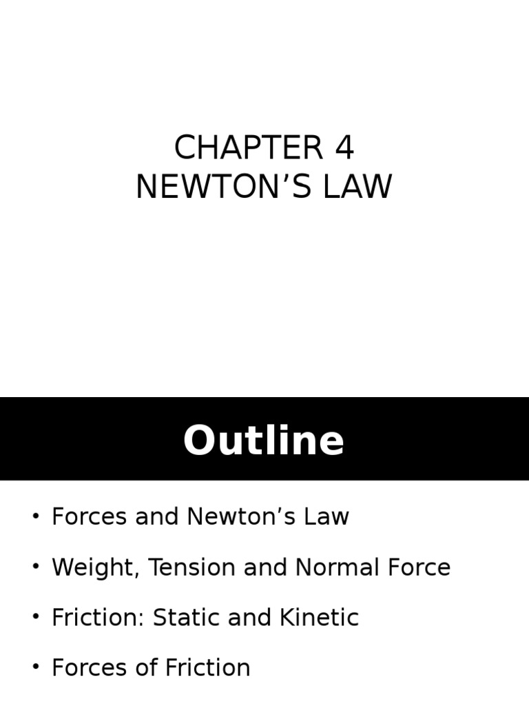 CHAPTER 4 - Newton's Law (v2) | PDF | Friction | Force