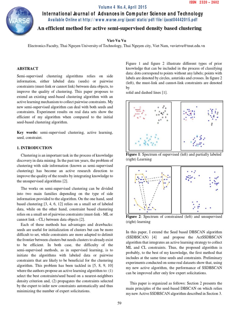 Active Learning in Semi-Supervised Clustering | PDF | Cluster Analysis ...