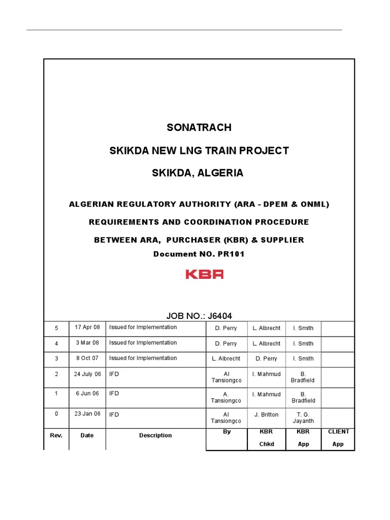 Sonatrach Skikda New LNG Train Project Skikda, Algeria | PDF | Valve ...