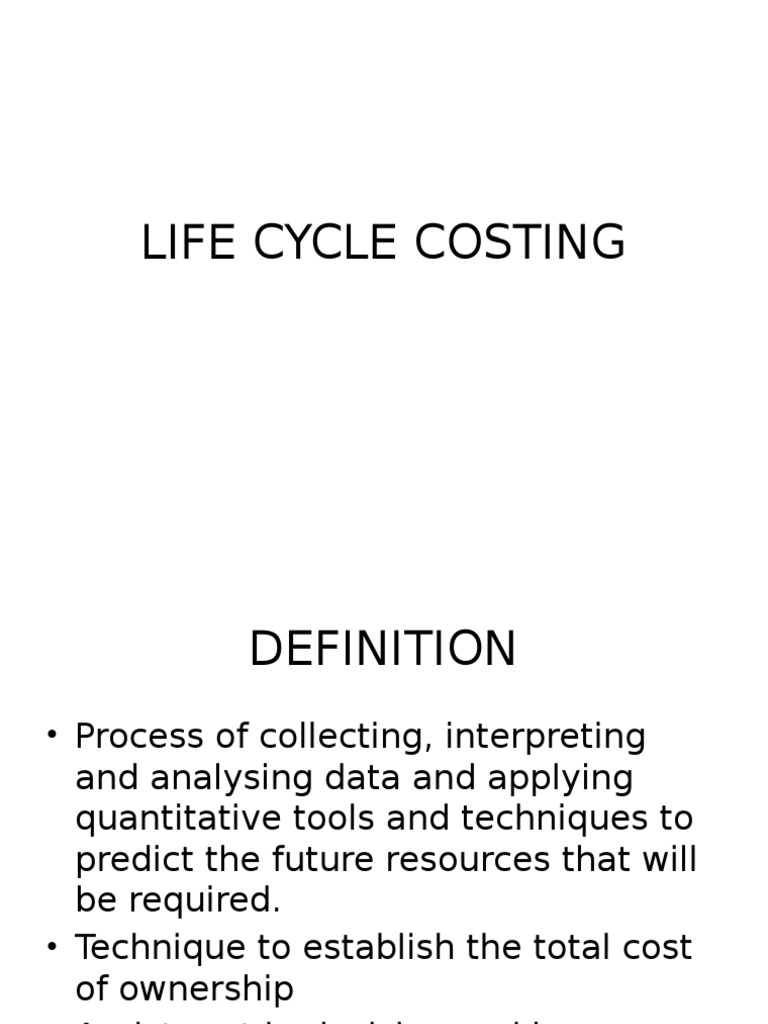 Understanding Life Cycle Costing | PDF | Business
