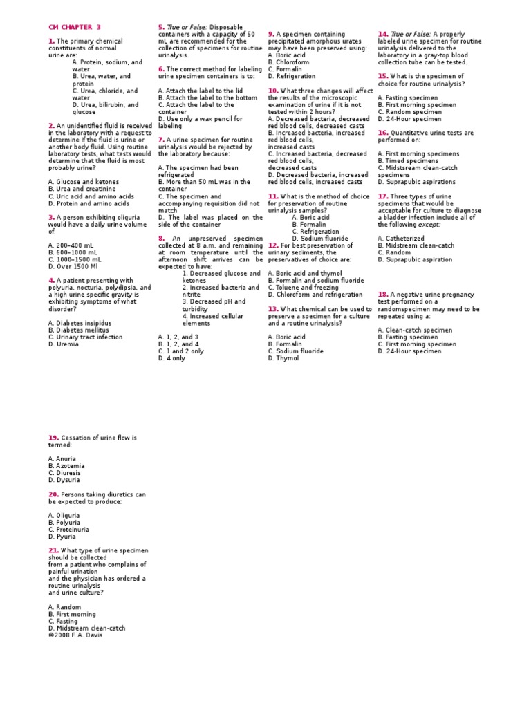 Guidelines for Proper Urine Specimen Collection, Preservation, and