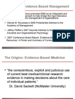 A Focus On Evidence-Based Management: Resources: A Primer and Summary of Current Literature