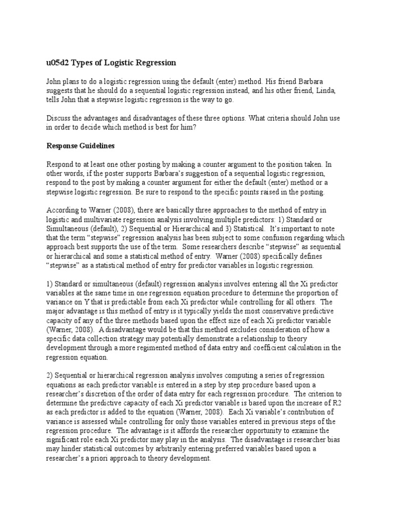 U05d2 Types of Logistic Regression | PDF | Linear Regression | Logistic ...