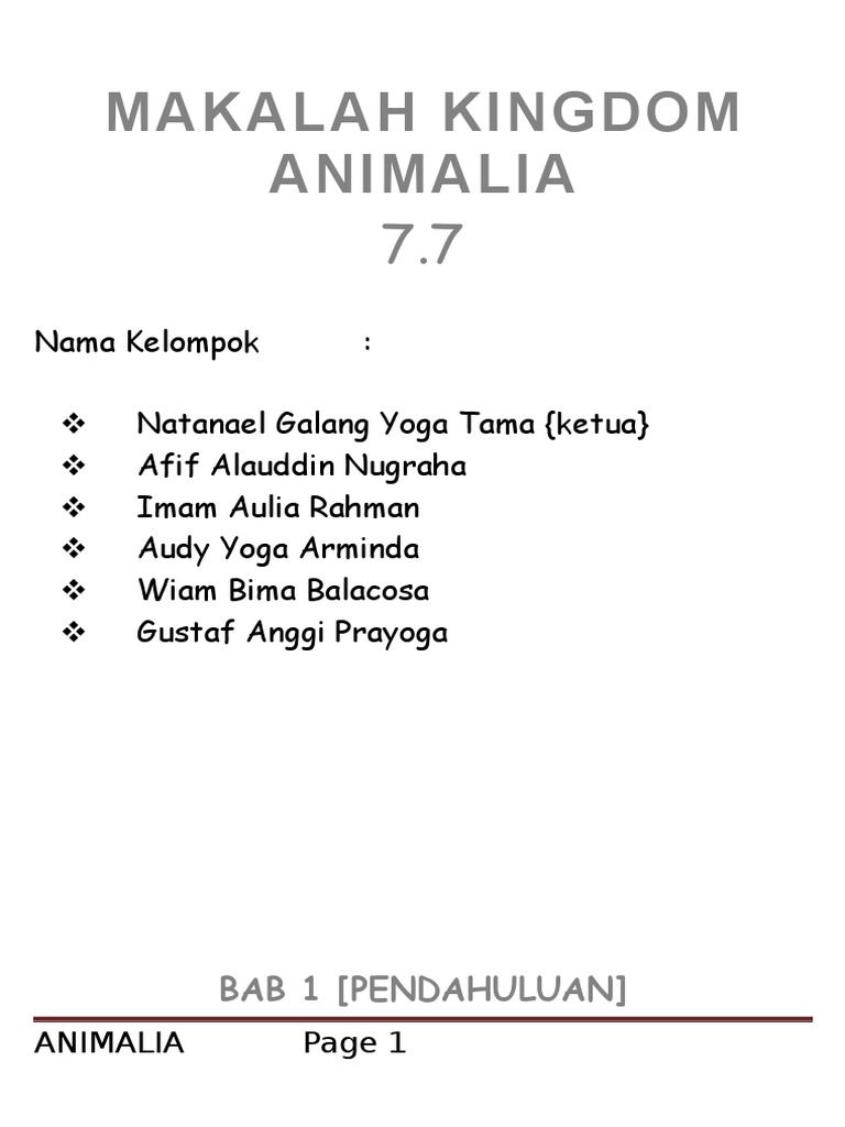 Makalah Kingdom Animalia