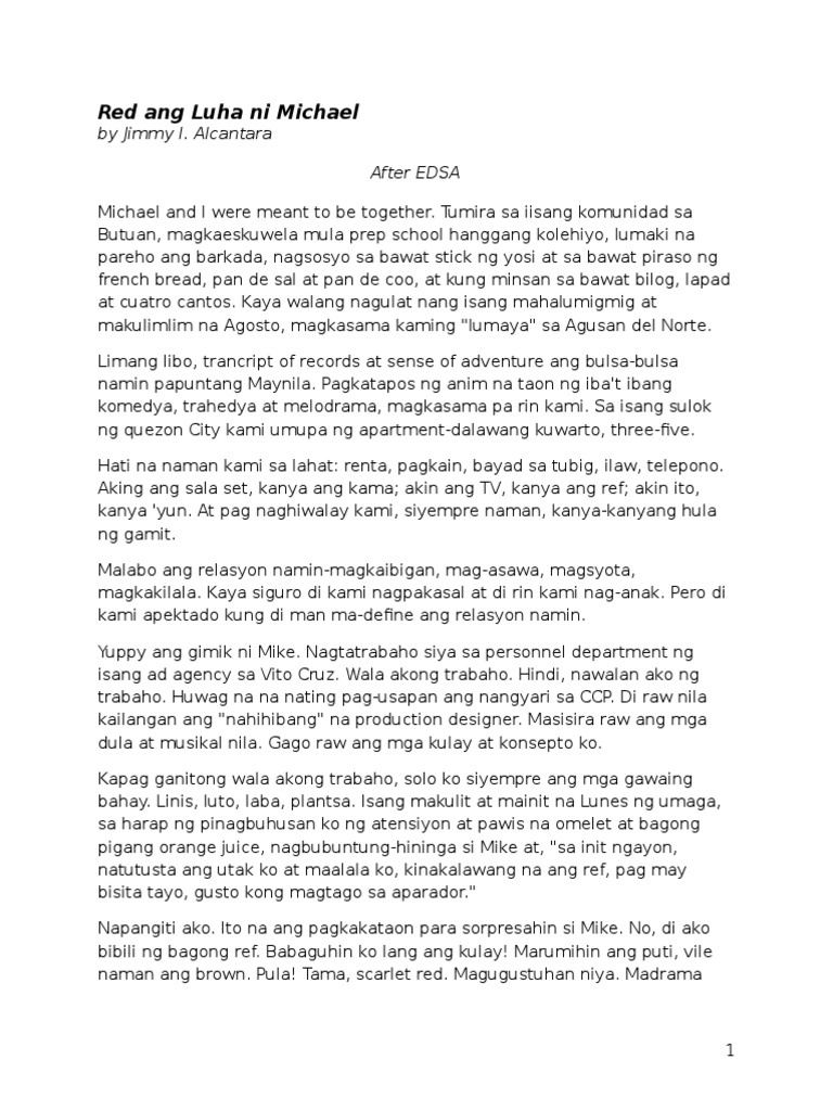 Red Ang Luha Ni Michael PDF
