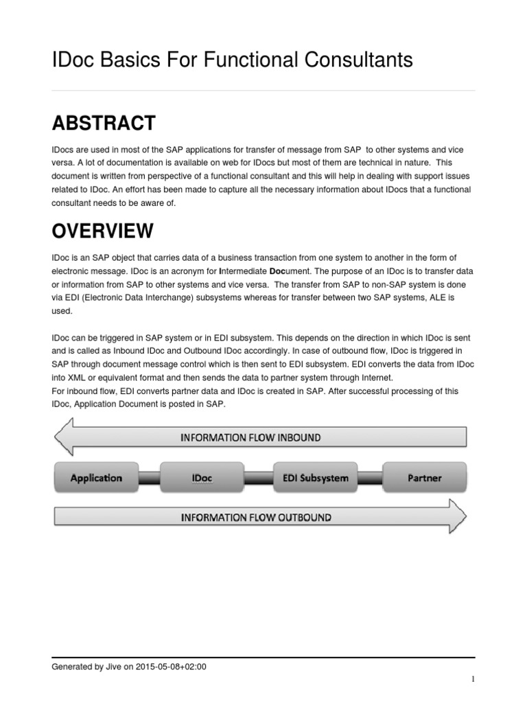 IDoc Overview for Functional Consultants | PDF
