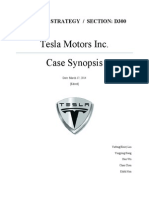 Tesla Motors Inc. Case Synopsis: Bus 478 - Strategy / Section: D300