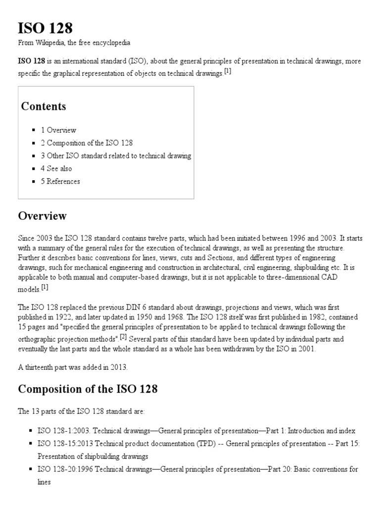 ISO 128 Wikipedia, The Free Encyclopedia Technical Drawing