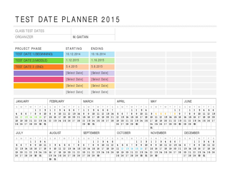 2015 Class Test Date Planner | PDF | Technology & Engineering