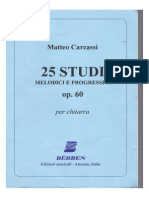 Matteo Carcassi Op. 60 25 Studi Melodici e Progressvi Chitarra Classica