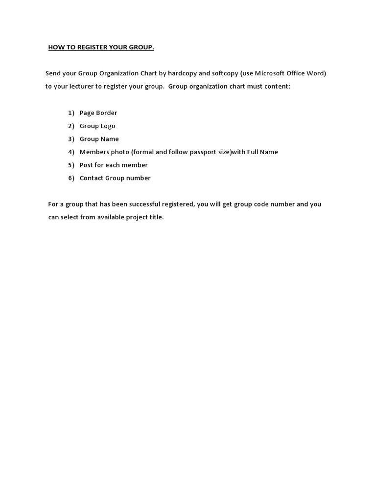 Group Registration Guide and Requirements | PDF
