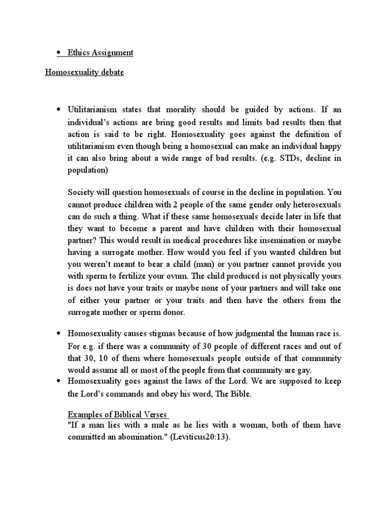 Ethics homosexuality essay 06 picture