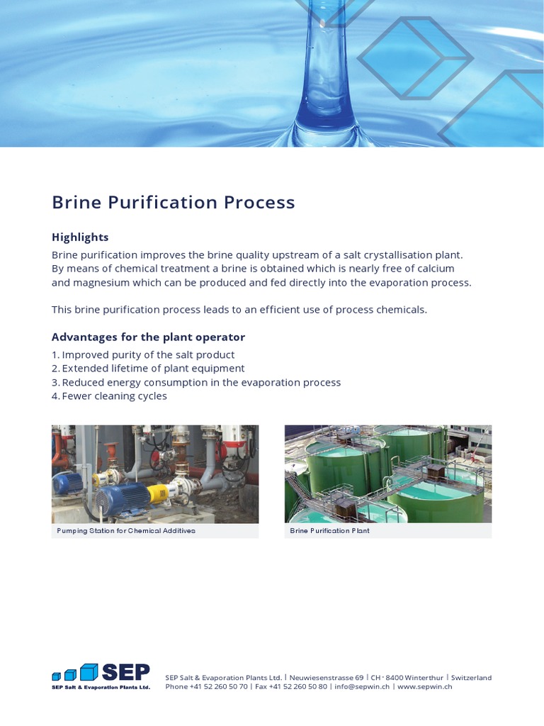 Raw Brine Treatment | PDF