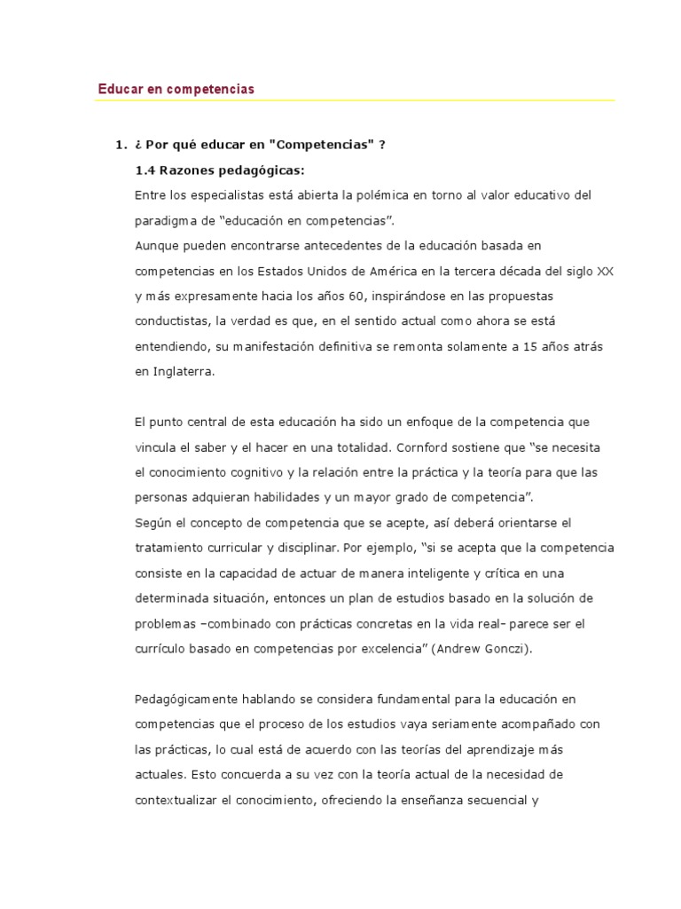 Educación en Competencias: Enfoques y Retos | PDF | Plan de estudios ...